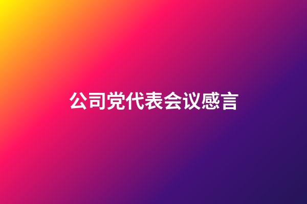 公司党代表会议感言