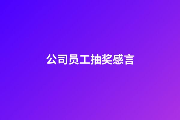 公司员工抽奖感言