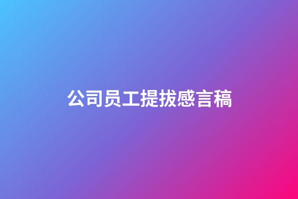 公司员工提拔感言稿