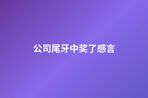 公司尾牙中奖了感言