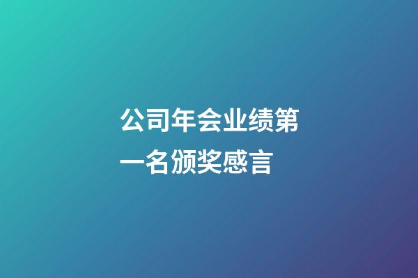 公司年会业绩第一名颁奖感言