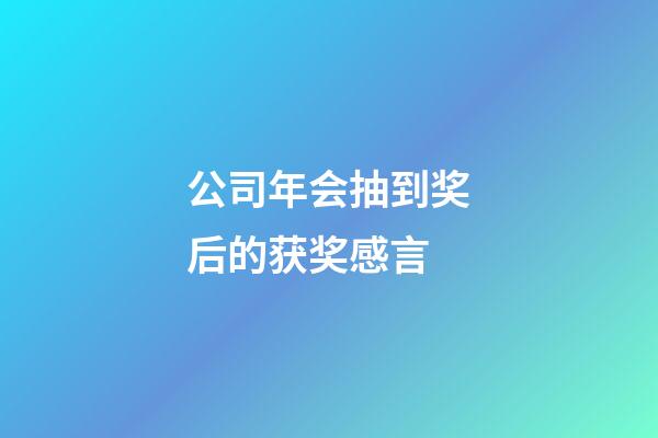 公司年会抽到奖后的获奖感言