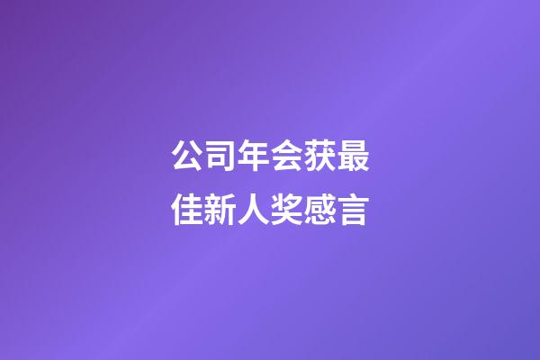 公司年会获最佳新人奖感言