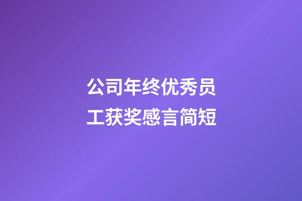 公司年终优秀员工获奖感言简短