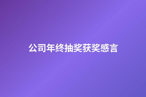 公司年终抽奖获奖感言