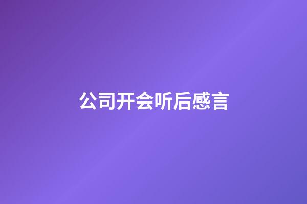 公司开会听后感言