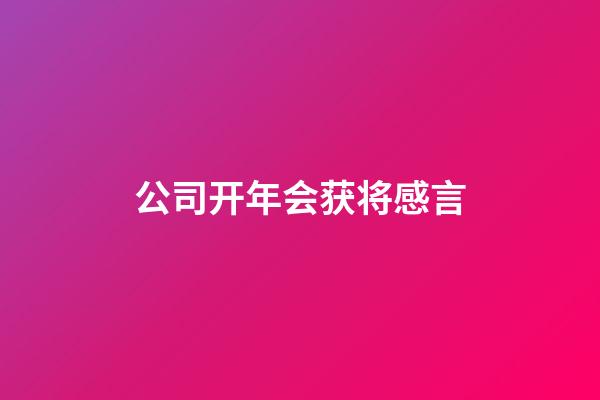 公司开年会获将感言