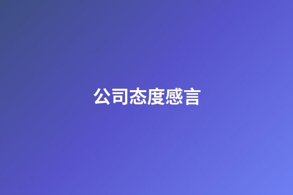 公司态度感言