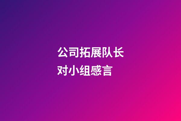 公司拓展队长对小组感言