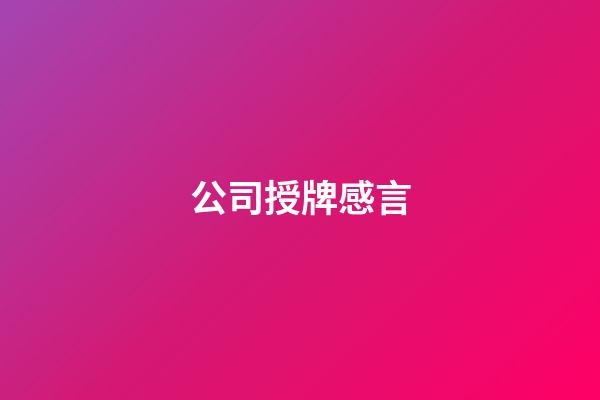 公司授牌感言