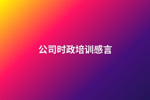 公司时政培训感言