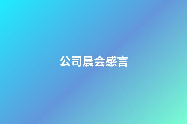 公司晨会感言