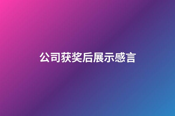 公司获奖后展示感言