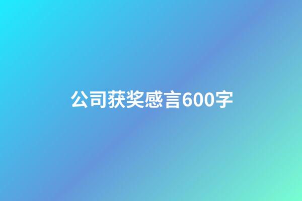 公司获奖感言600字