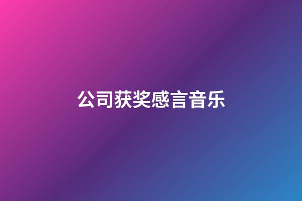 公司获奖感言音乐