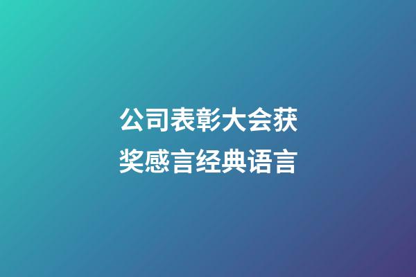 公司表彰大会获奖感言经典语言