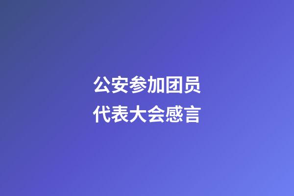 公安参加团员代表大会感言