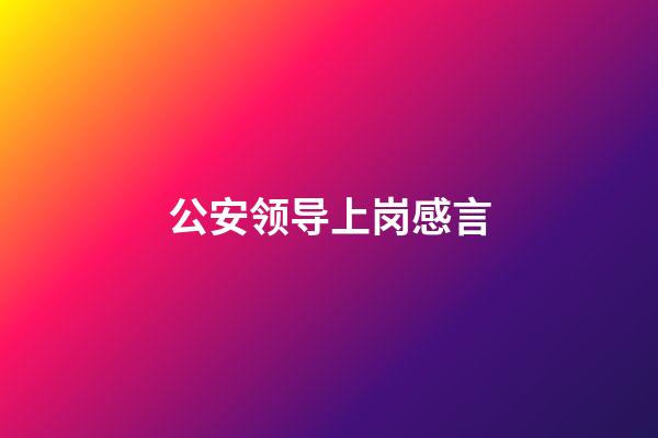 公安领导上岗感言