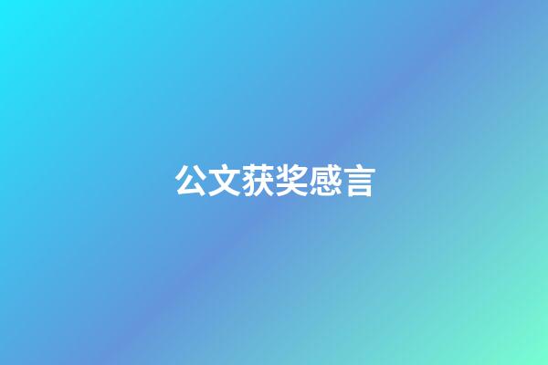 公文获奖感言