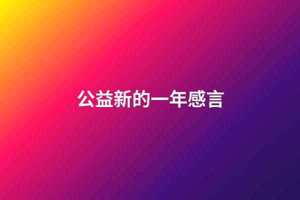 公益新的一年感言