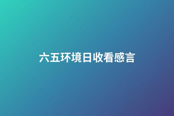 六五环境日收看感言