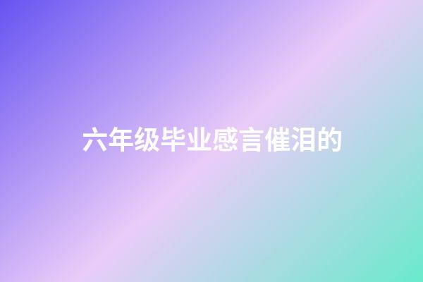 六年级毕业感言催泪的