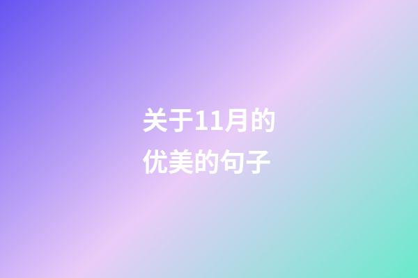 关于11月的优美的句子