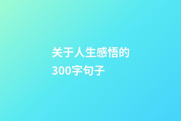 关于人生感悟的300字句子