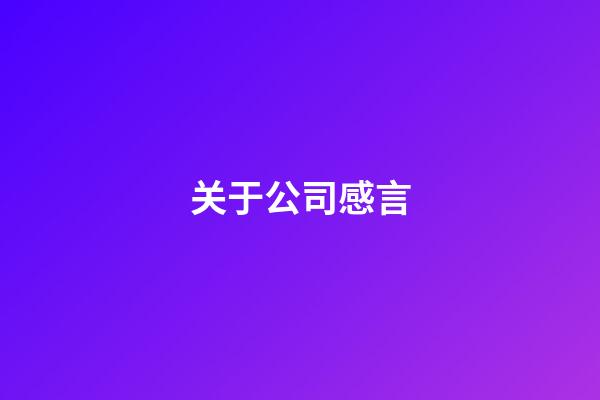 关于公司感言