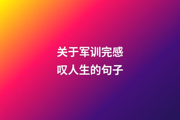 关于军训完感叹人生的句子