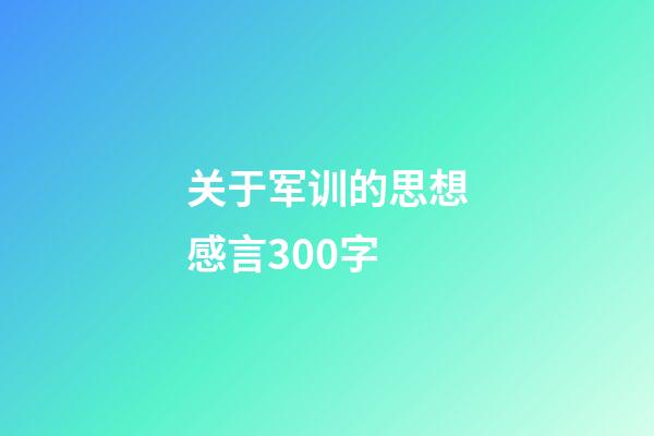 关于军训的思想感言300字