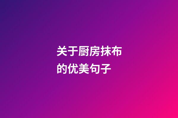 关于厨房抹布的优美句子