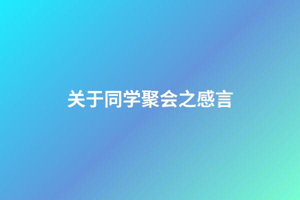 关于同学聚会之感言