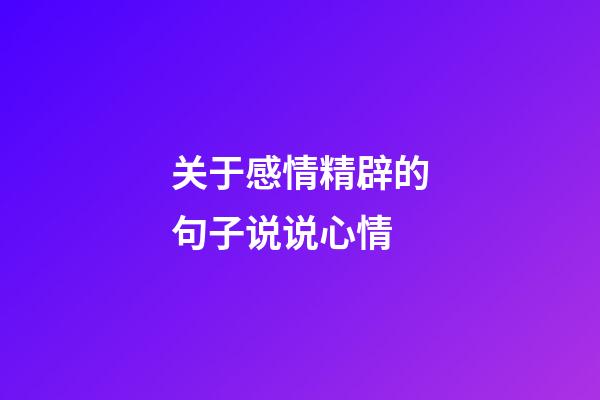 关于感情精辟的句子说说心情