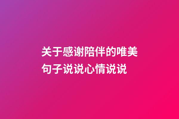 关于感谢陪伴的唯美句子说说心情说说