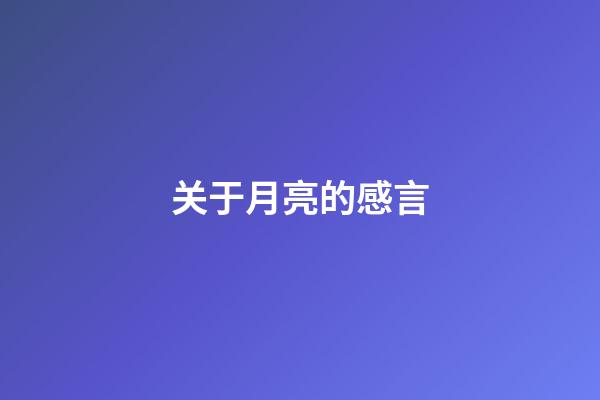 关于月亮的感言