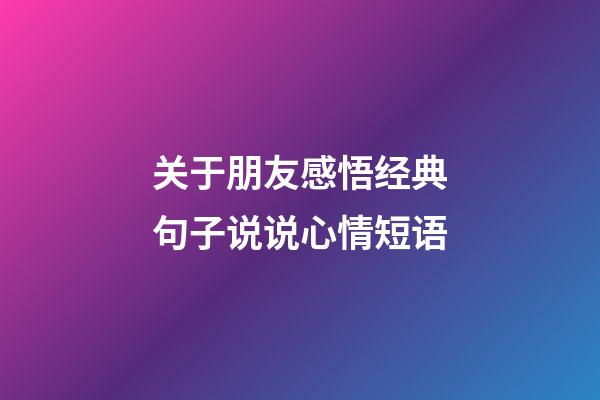 关于朋友感悟经典句子说说心情短语