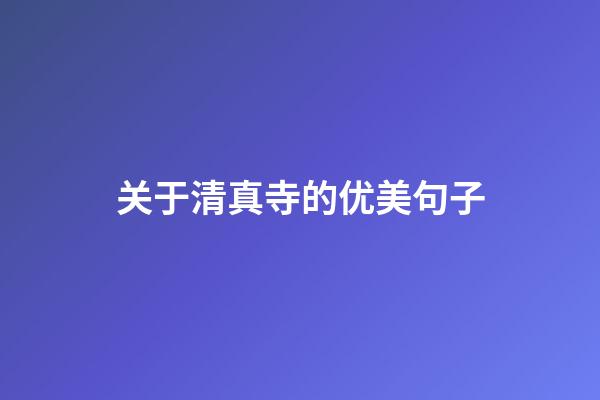 关于清真寺的优美句子