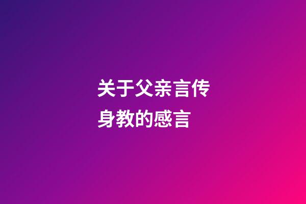 关于父亲言传身教的感言