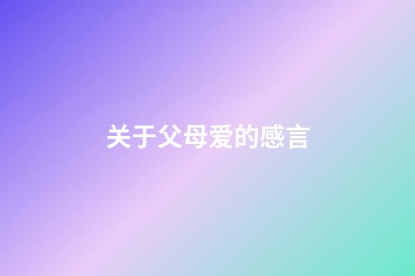 关于父母爱的感言