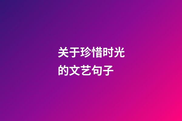 关于珍惜时光的文艺句子