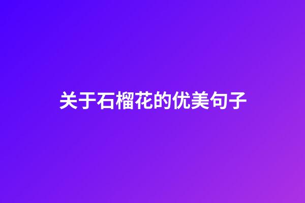 关于石榴花的优美句子