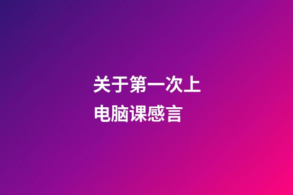 关于第一次上电脑课感言