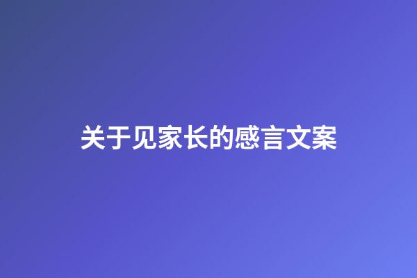 关于见家长的感言文案