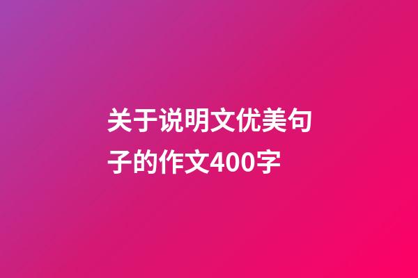 关于说明文优美句子的作文400字