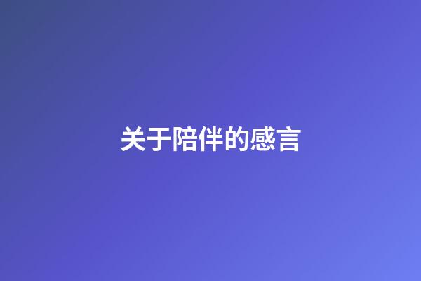 关于陪伴的感言