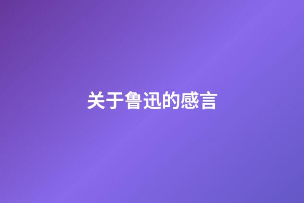 关于鲁迅的感言