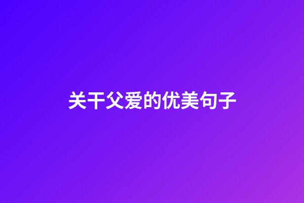 关干父爱的优美句子