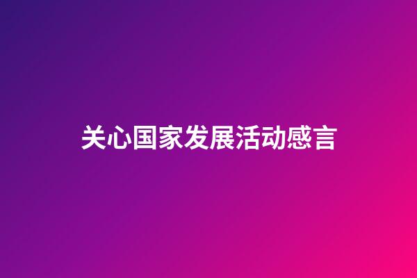 关心国家发展活动感言