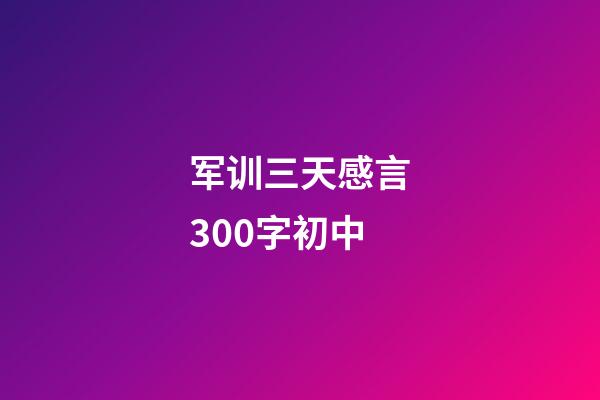 军训三天感言300字初中